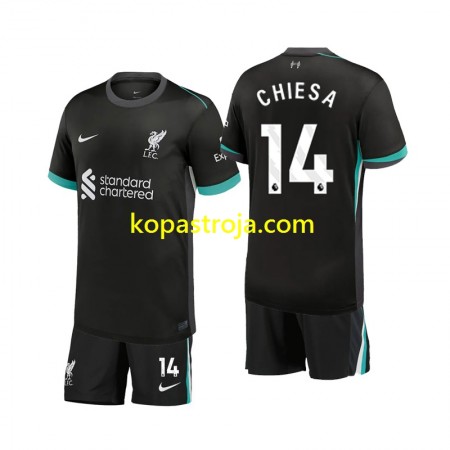 Billiga Fotbollströjor Liverpool Chiesa 14 Barn Borta tröja 2024/25 Kortärmad